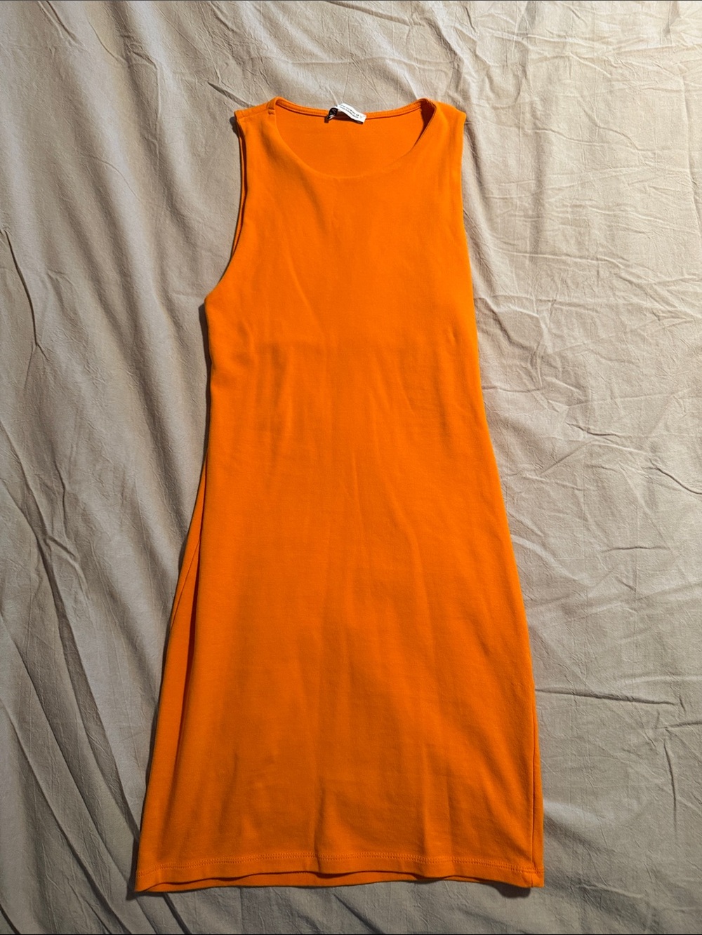 Zara Bright Orange Sleeveless Mini Dress